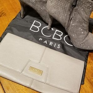 BCBG Heel booties with a clutch